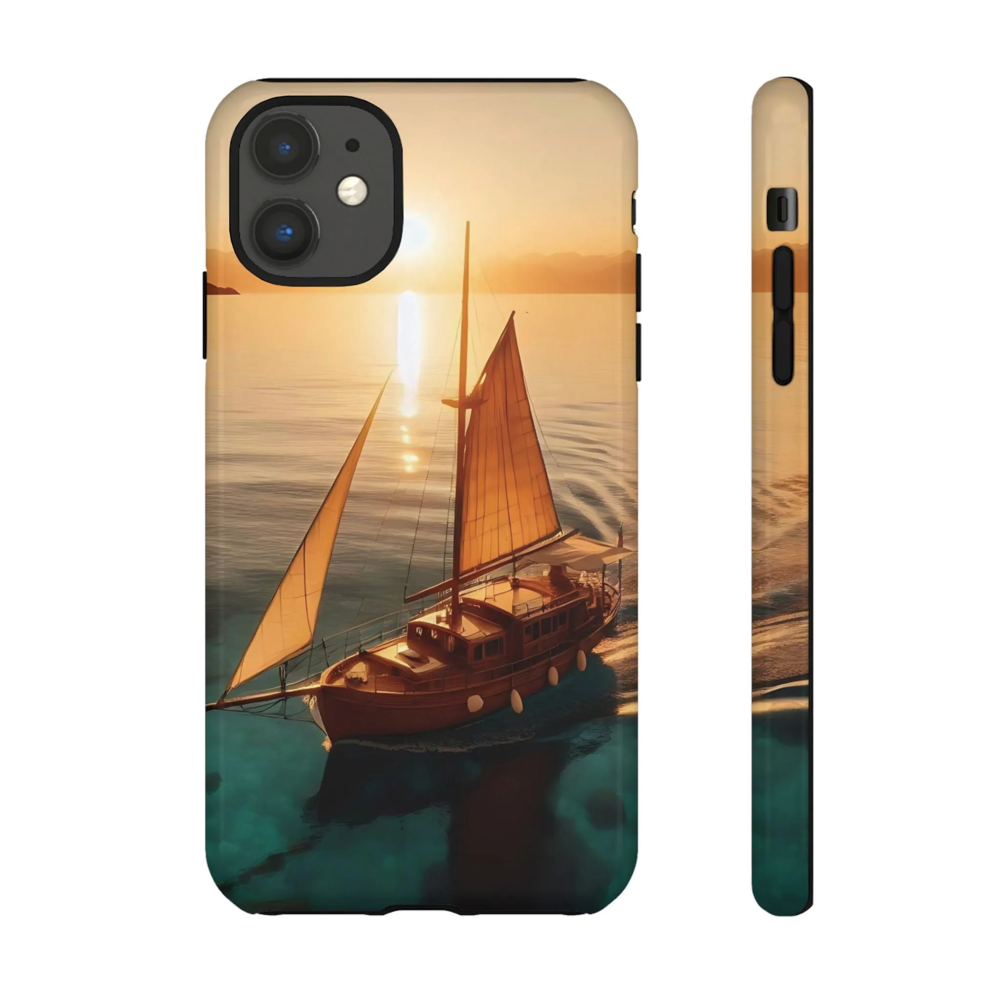Sailing boat and sunset on a clear seaTough Cases