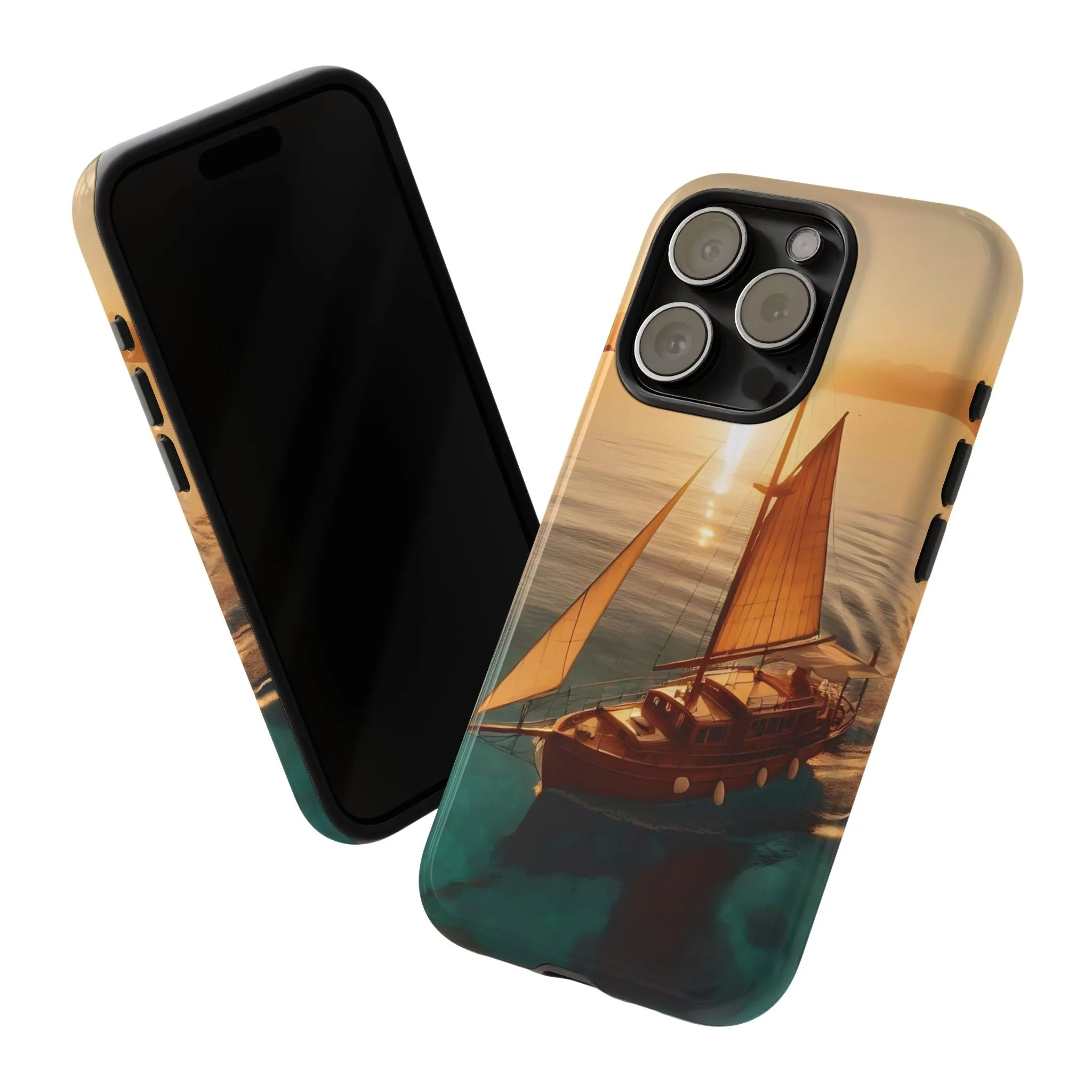 Sailing boat and sunset on a clear seaTough Cases