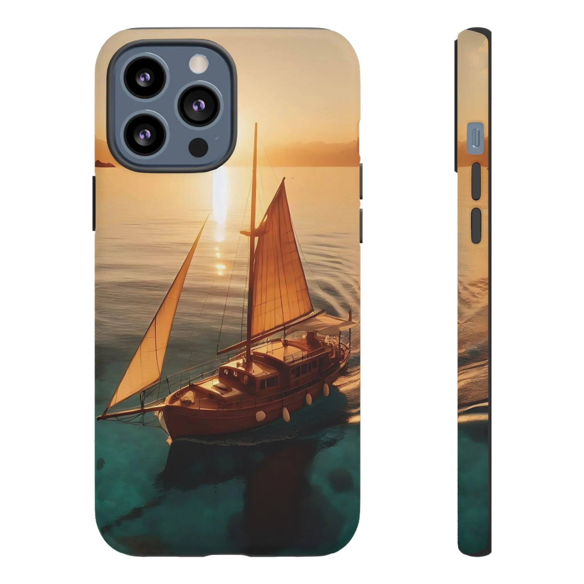 Sailing boat and sunset on a clear seaTough Cases