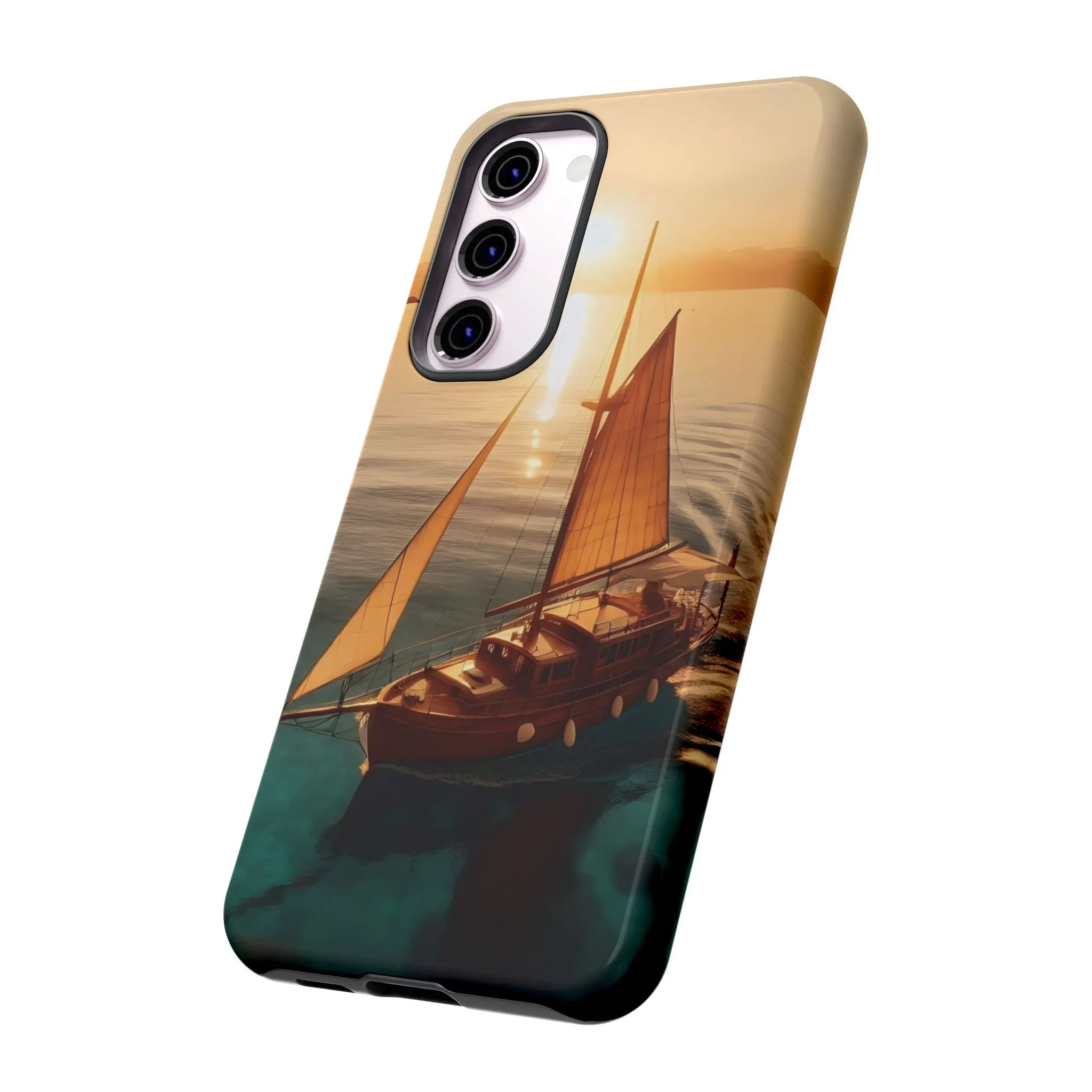 Sailing boat and sunset on a clear seaTough Cases