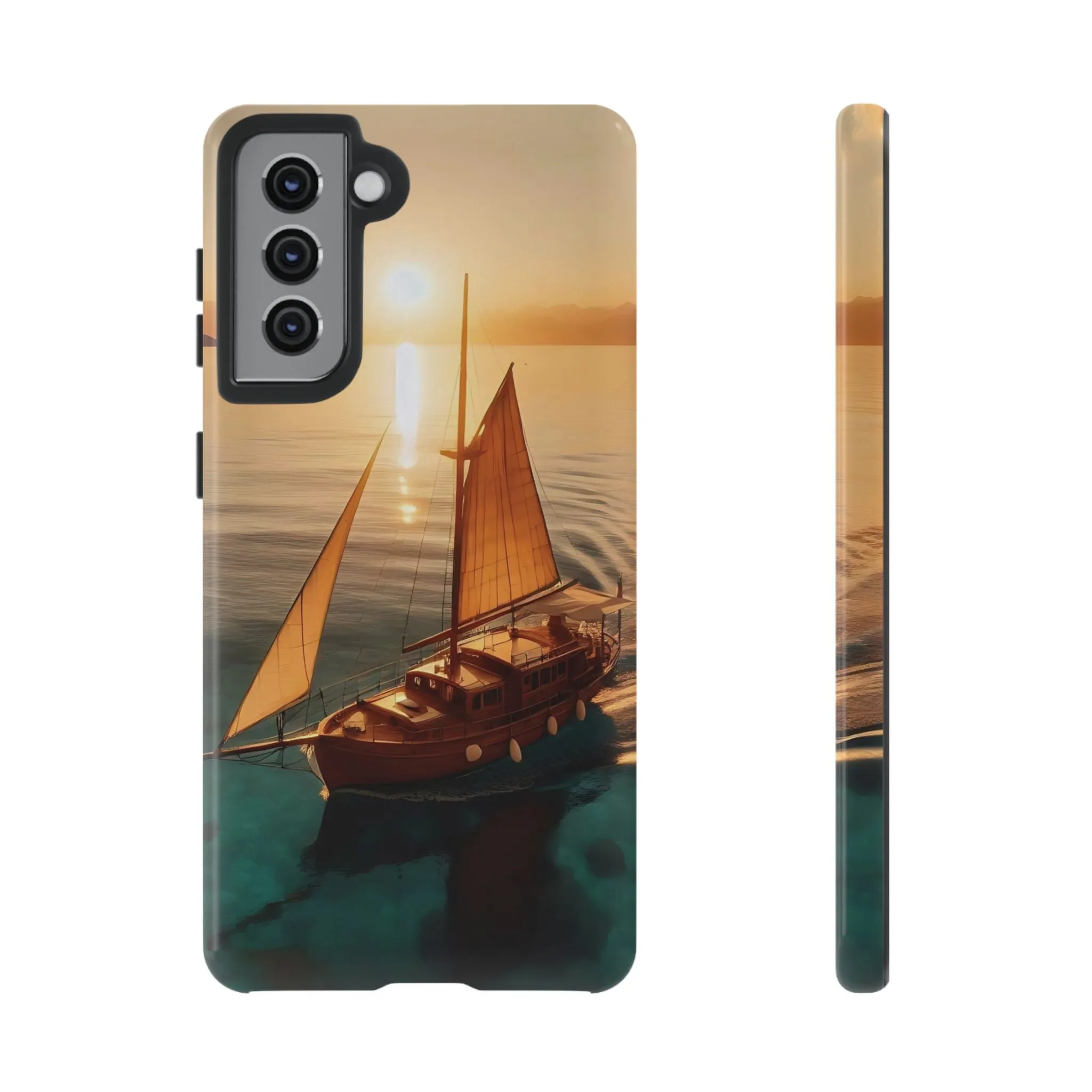 Sailing boat and sunset on a clear seaTough Cases