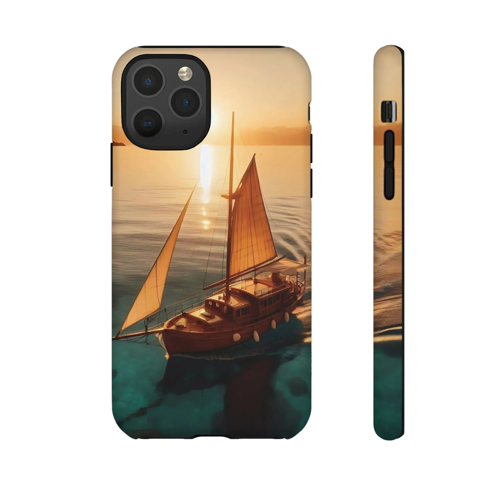 Sailing boat and sunset on a clear seaTough Cases