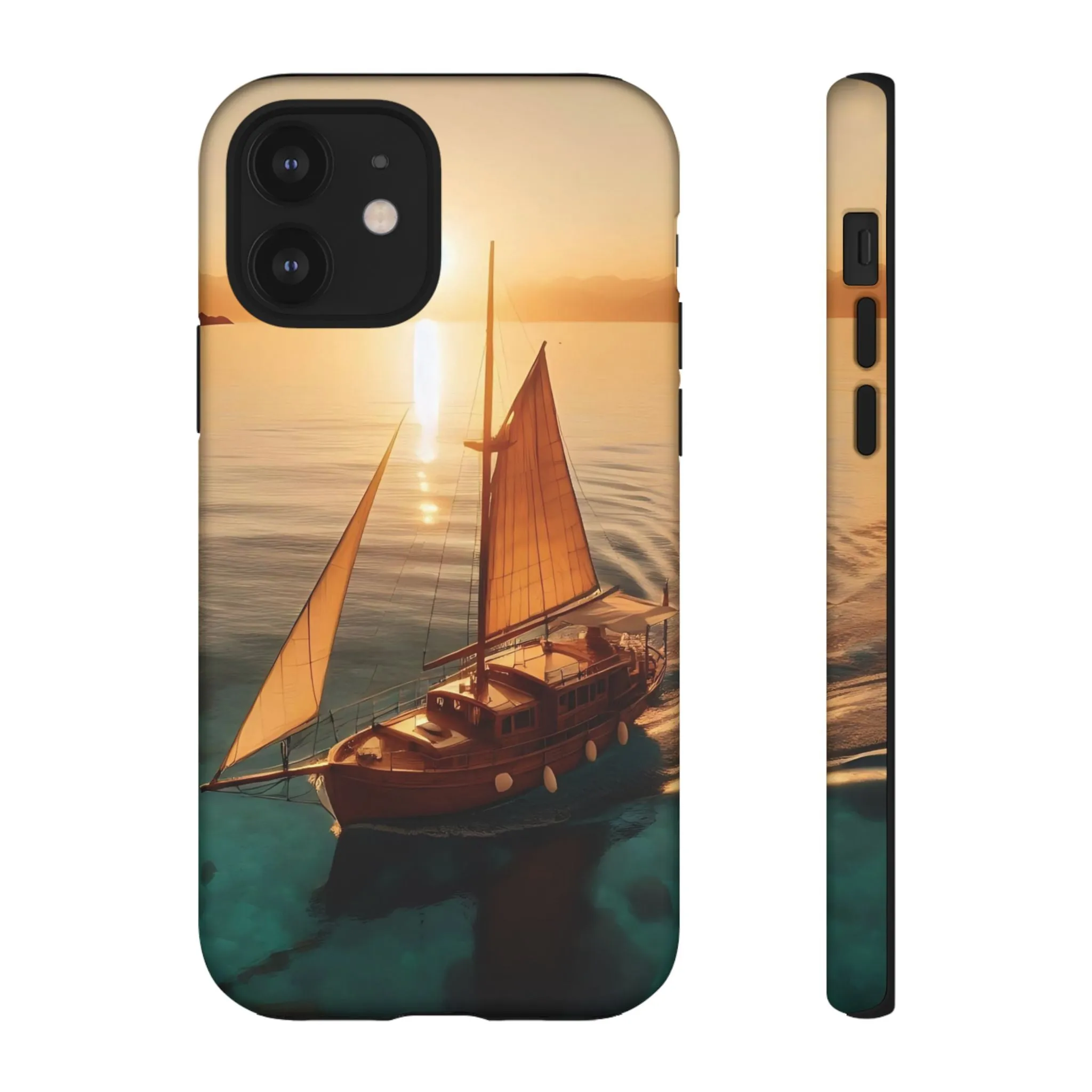 Sailing boat and sunset on a clear seaTough Cases