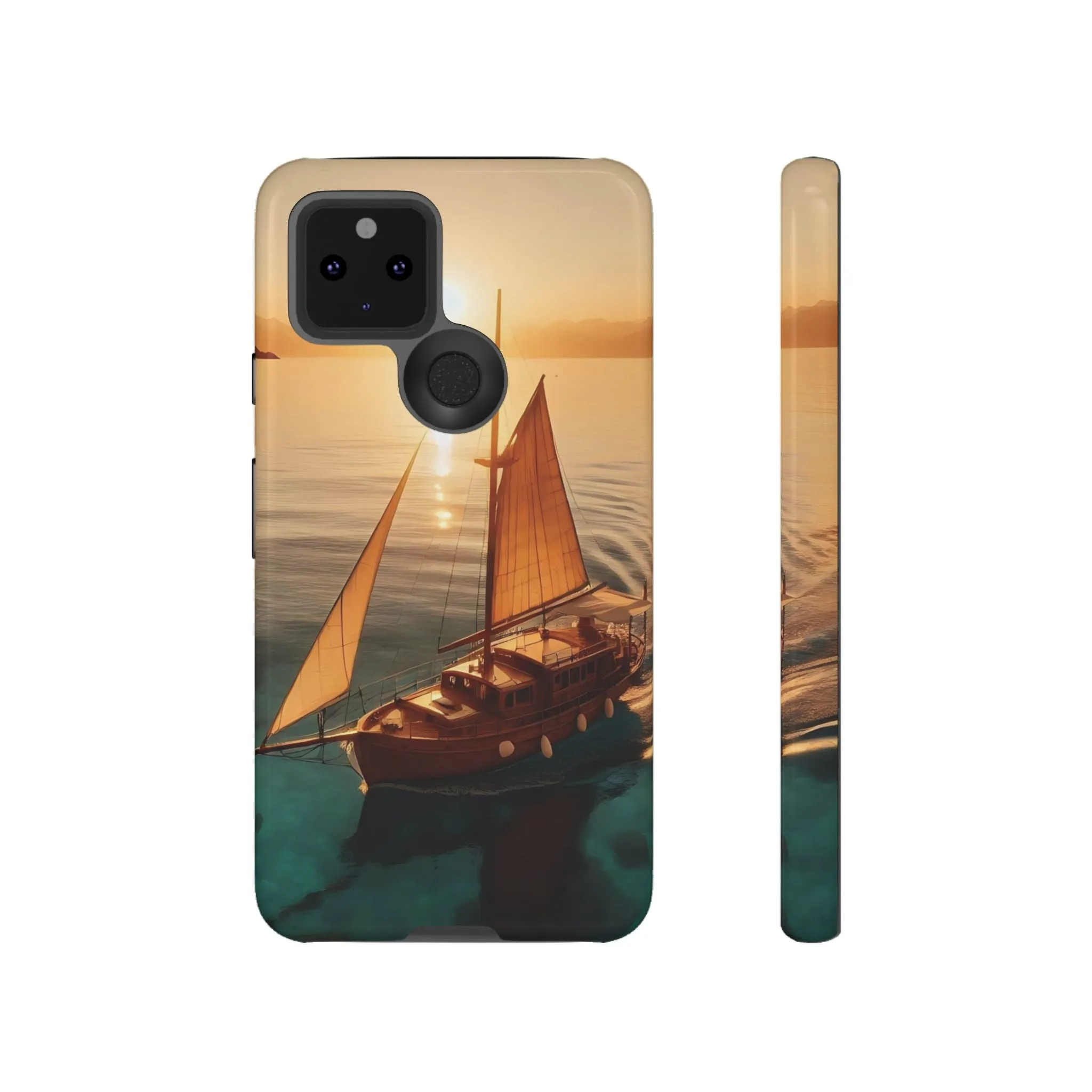 Sailing boat and sunset on a clear seaTough Cases