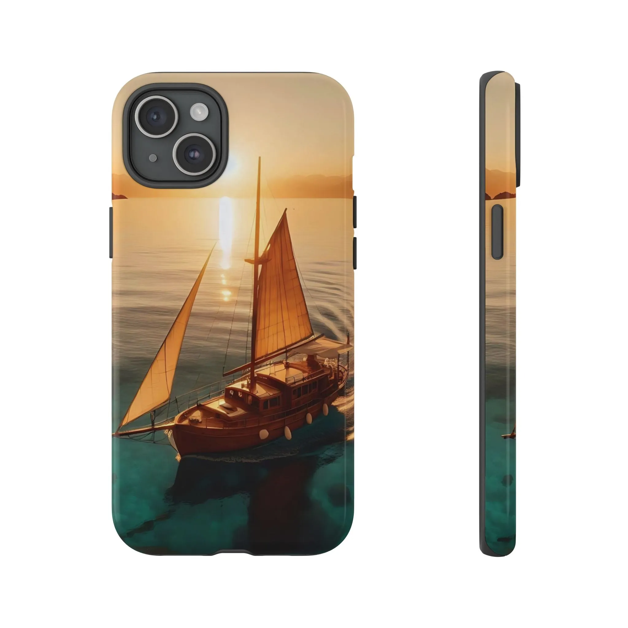 Sailing boat and sunset on a clear seaTough Cases