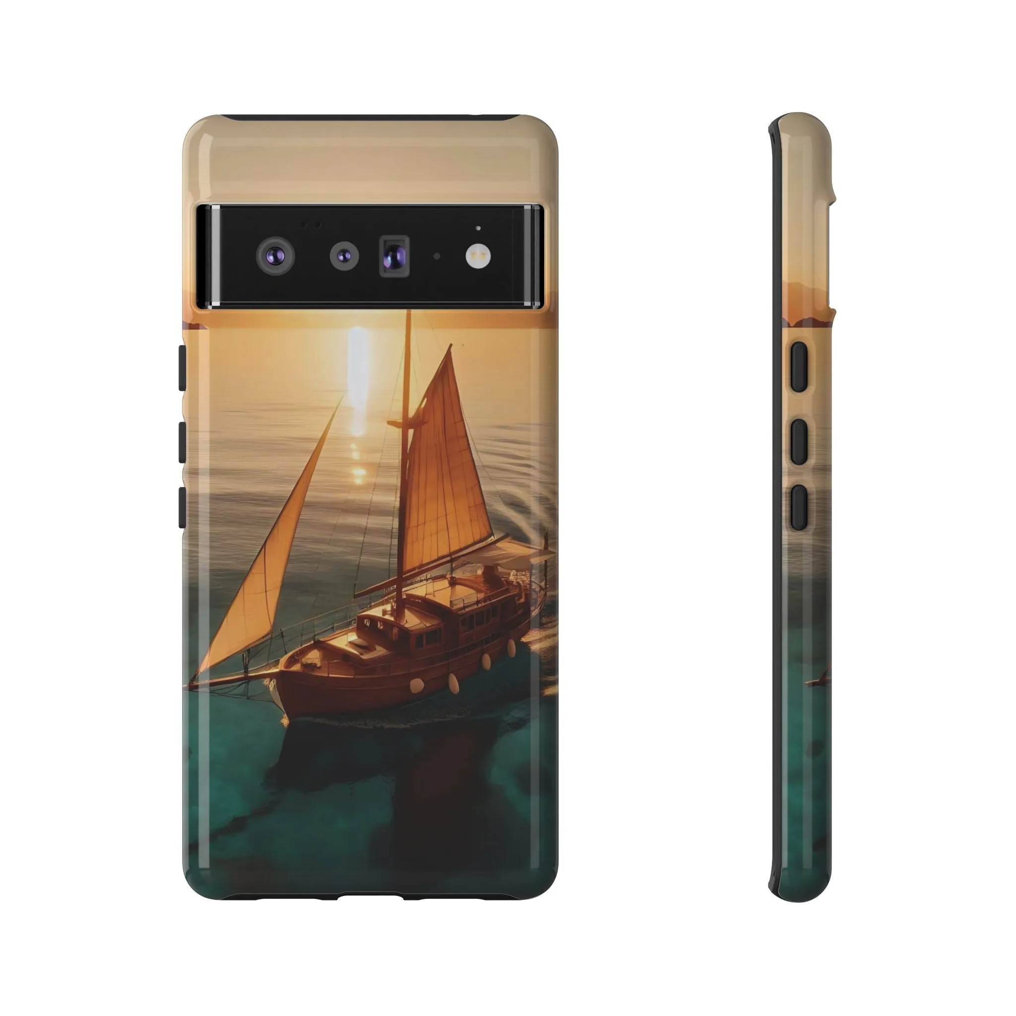 Sailing boat and sunset on a clear seaTough Cases