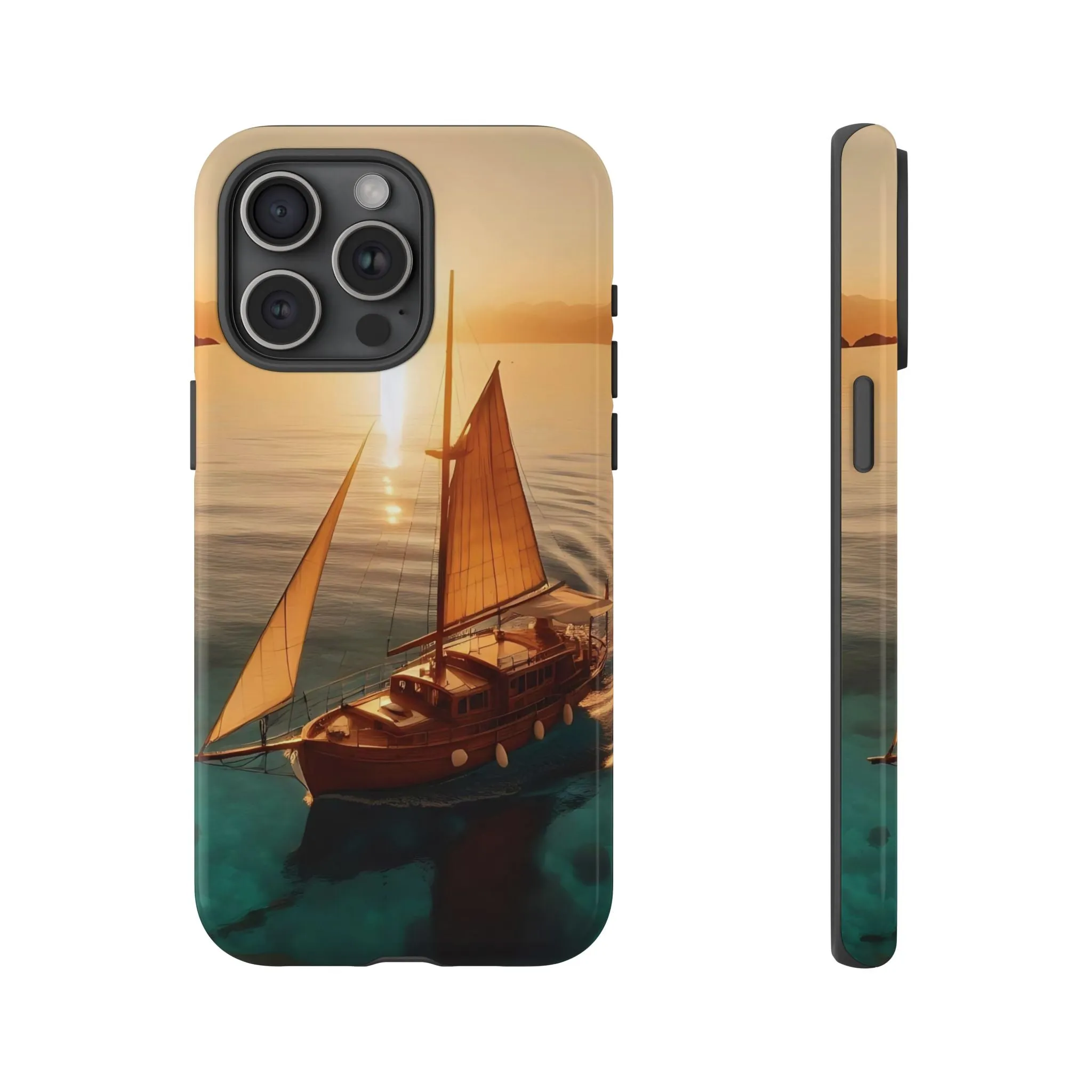 Sailing boat and sunset on a clear seaTough Cases