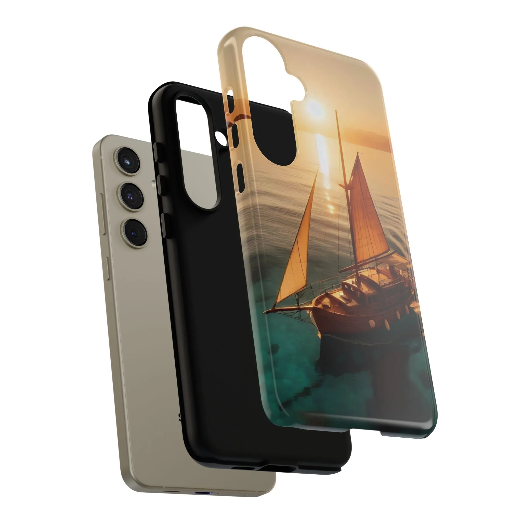 Sailing boat and sunset on a clear seaTough Cases