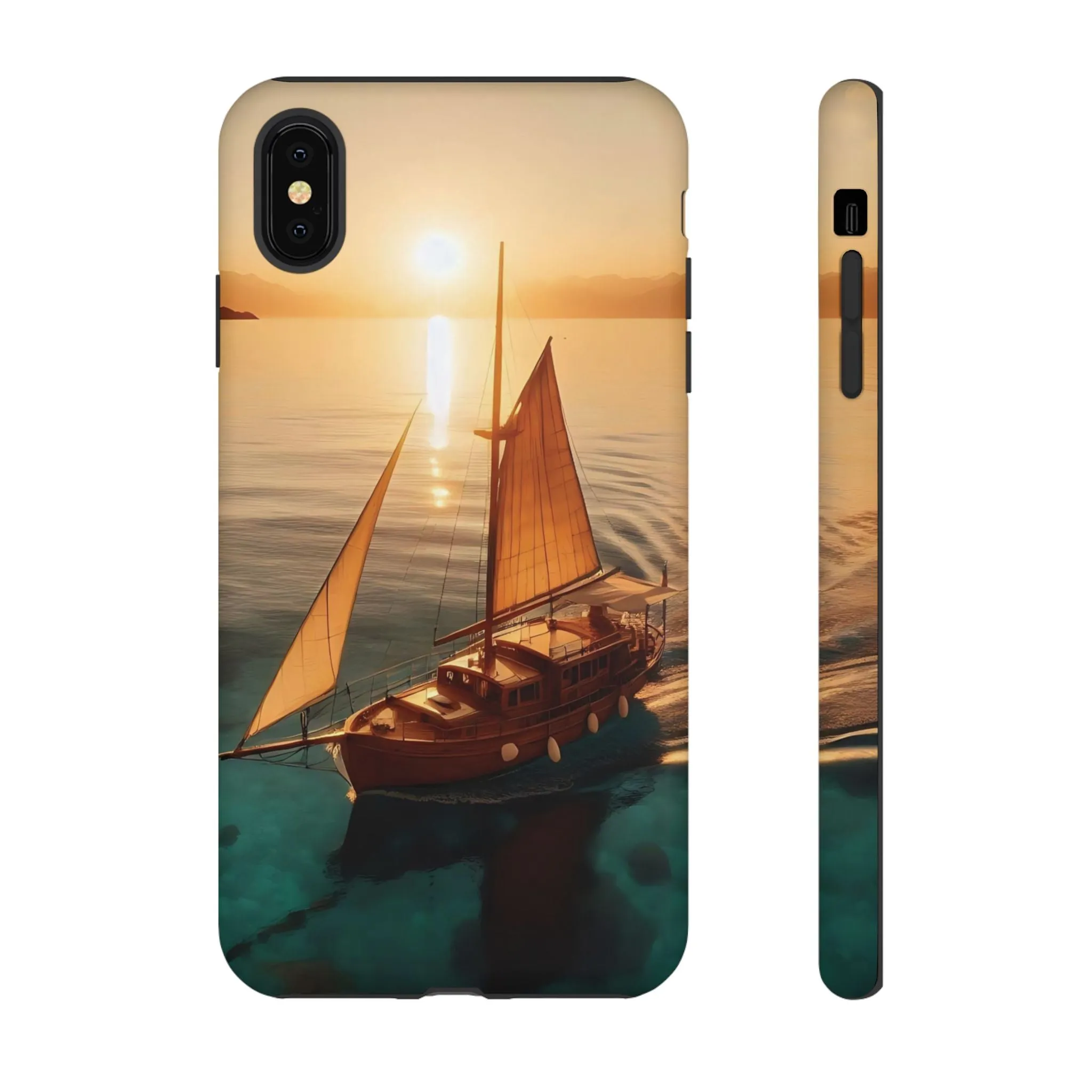 Sailing boat and sunset on a clear seaTough Cases