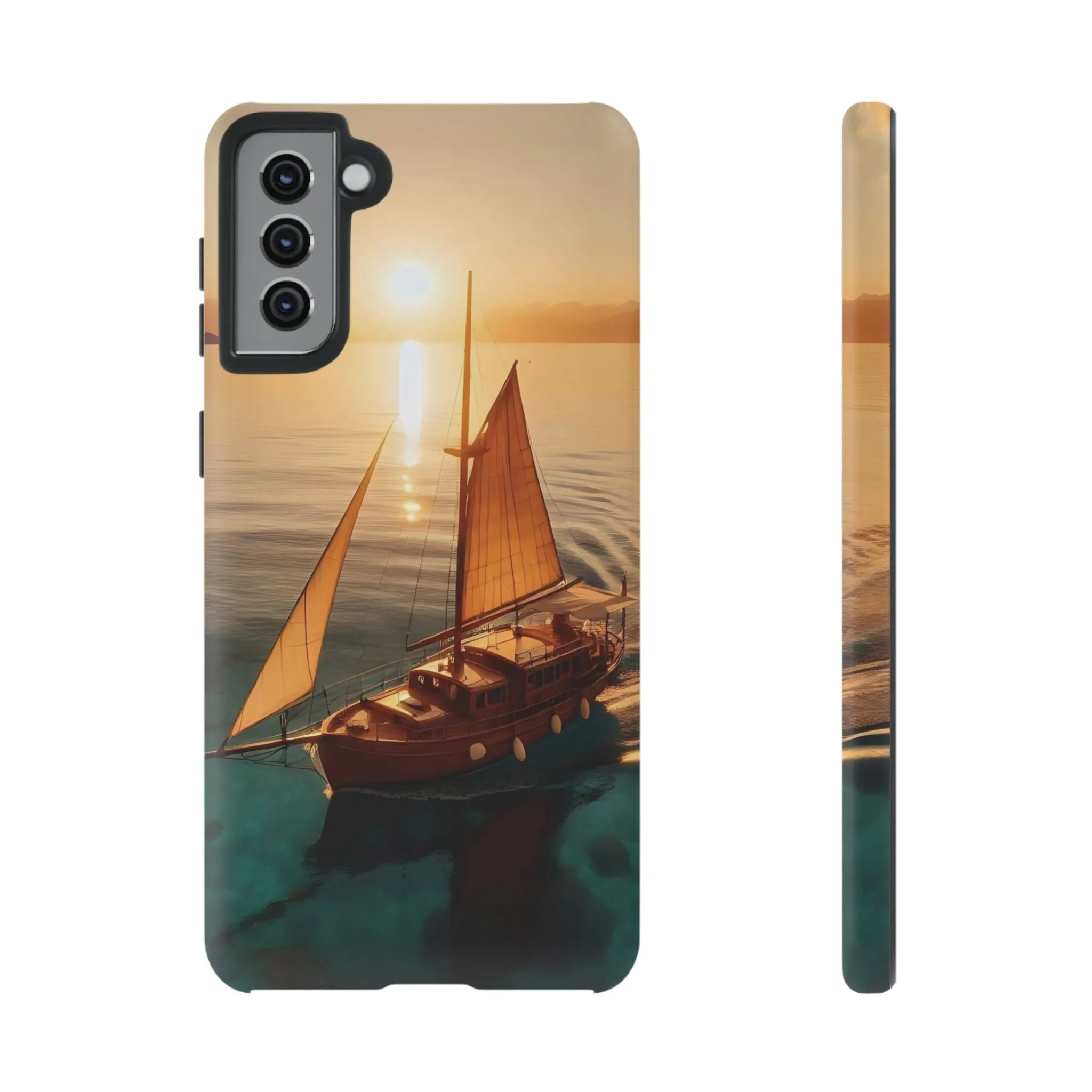Sailing boat and sunset on a clear seaTough Cases