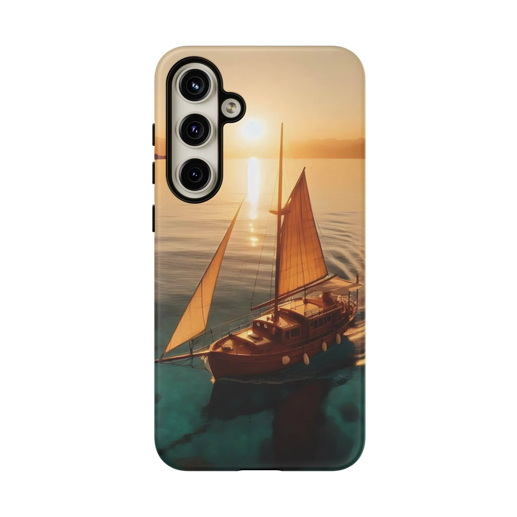 Sailing boat and sunset on a clear seaTough Cases