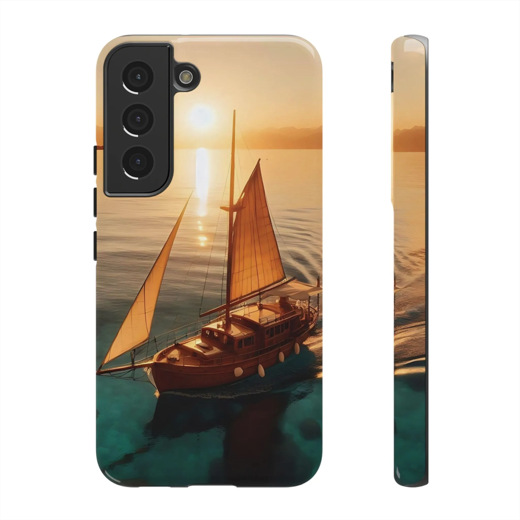 Sailing boat and sunset on a clear seaTough Cases