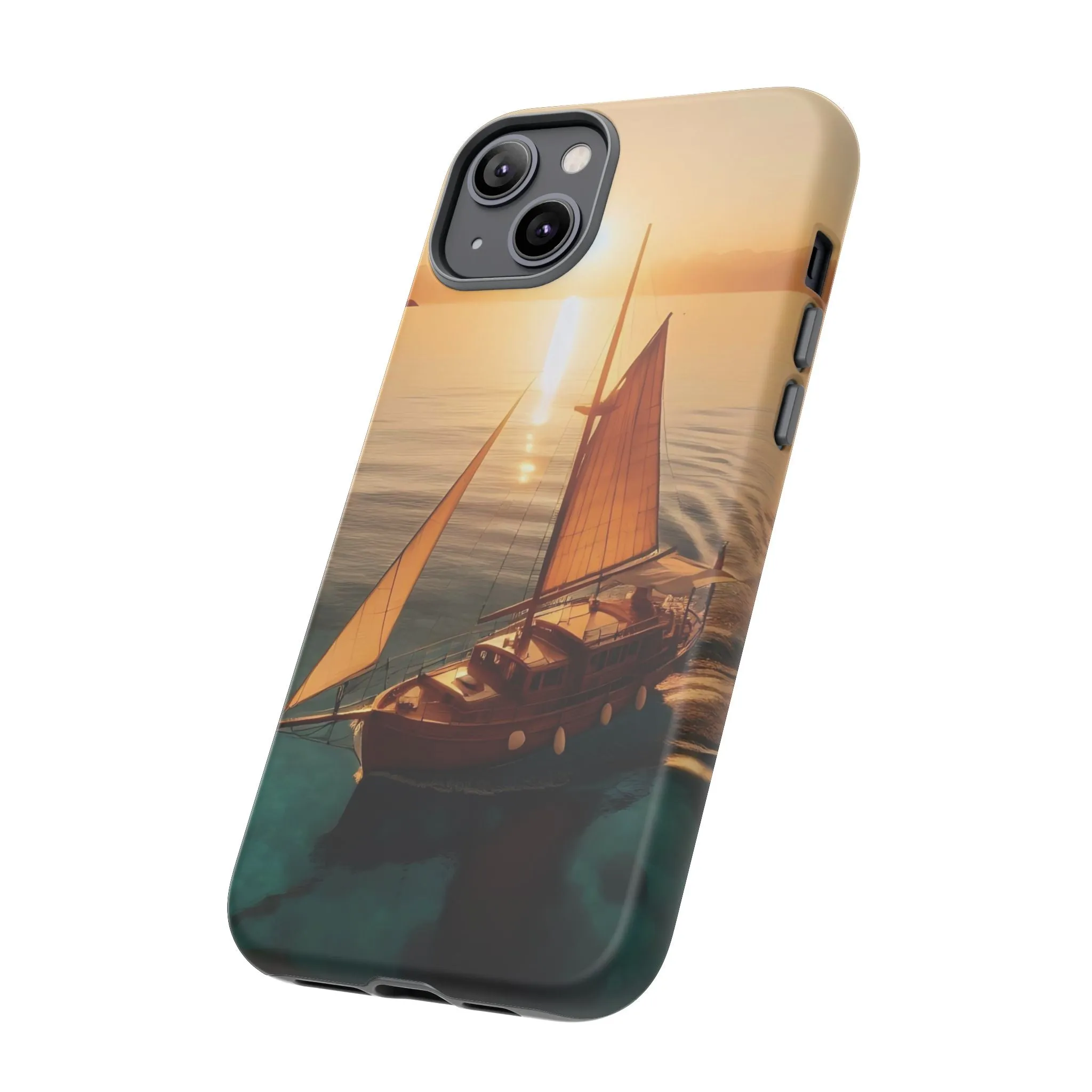 Sailing boat and sunset on a clear seaTough Cases