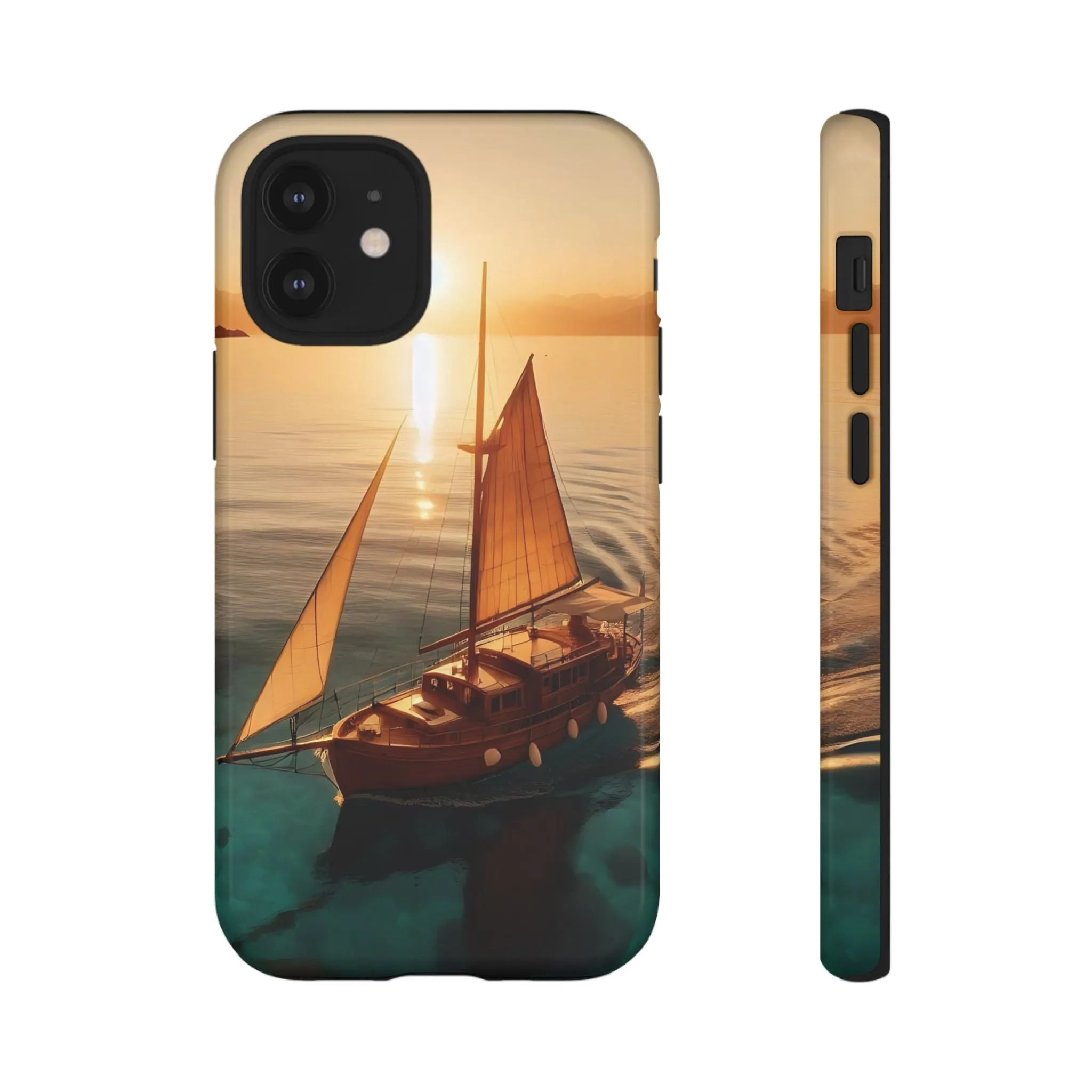 Sailing boat and sunset on a clear seaTough Cases