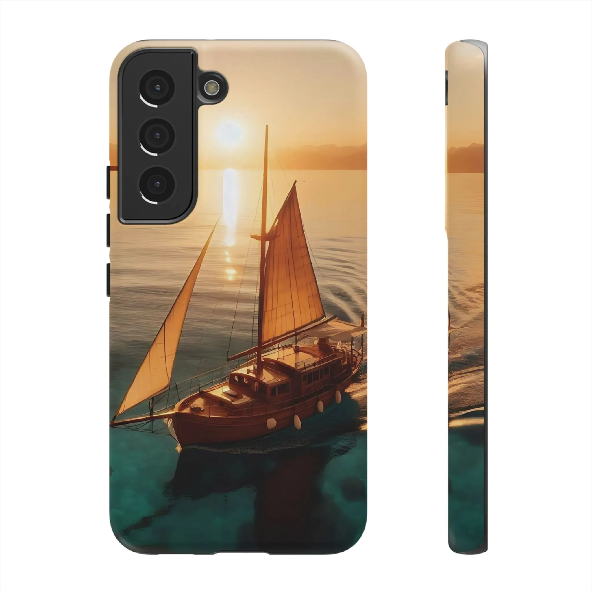 Sailing boat and sunset on a clear seaTough Cases