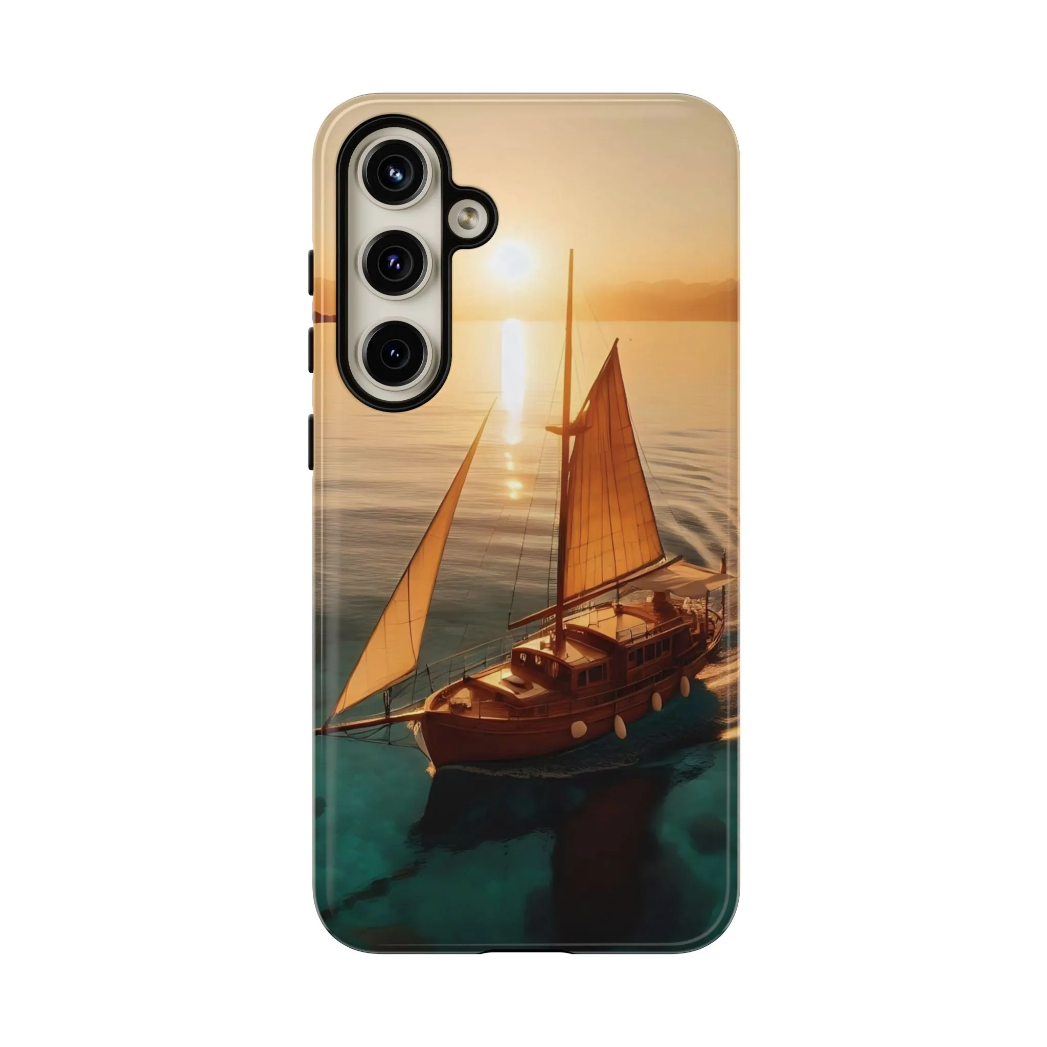 Sailing boat and sunset on a clear seaTough Cases