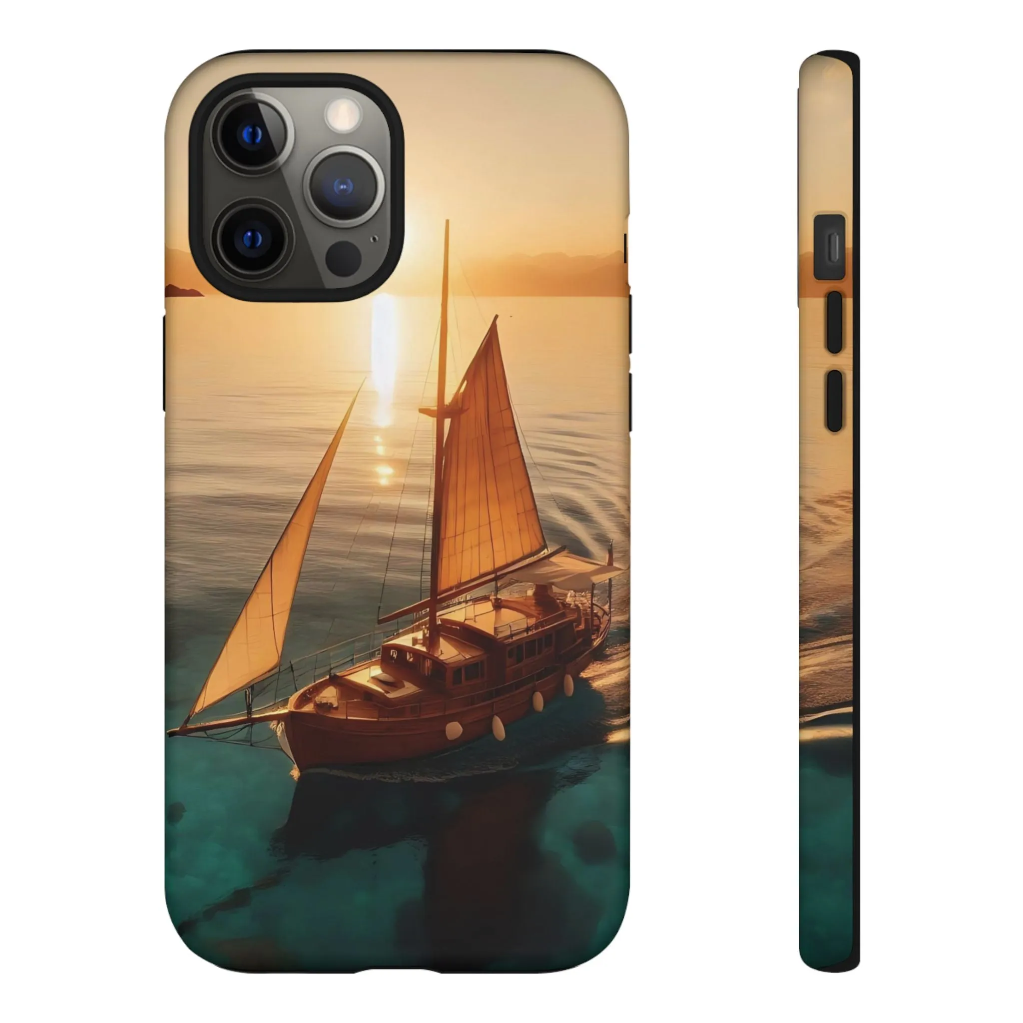 Sailing boat and sunset on a clear seaTough Cases