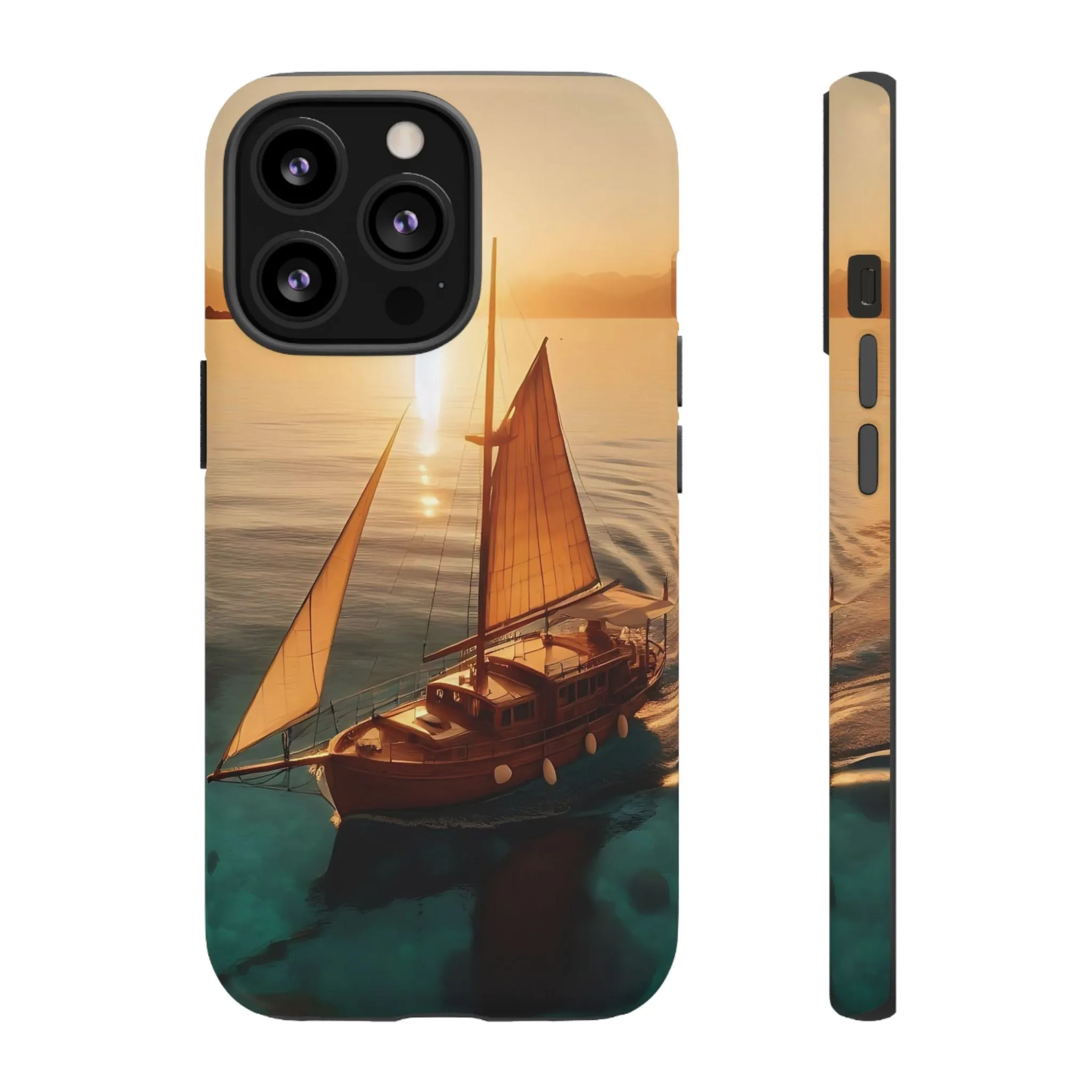 Sailing boat and sunset on a clear seaTough Cases