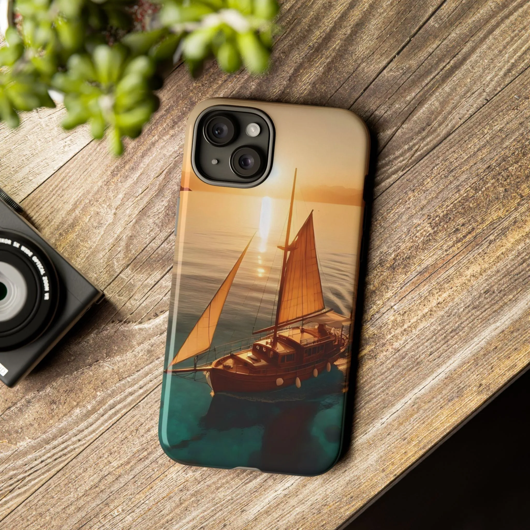 Sailing boat and sunset on a clear seaTough Cases