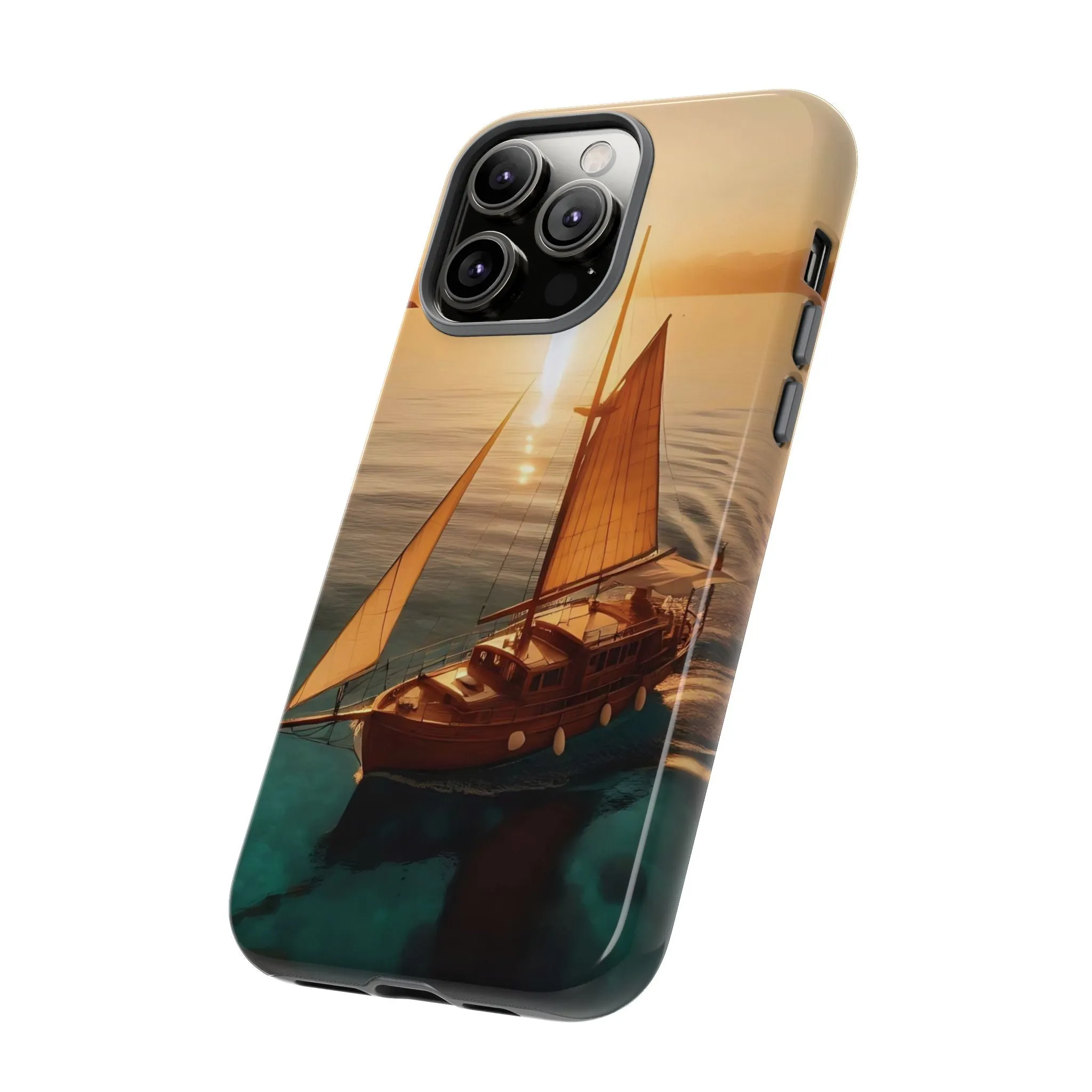 Sailing boat and sunset on a clear seaTough Cases