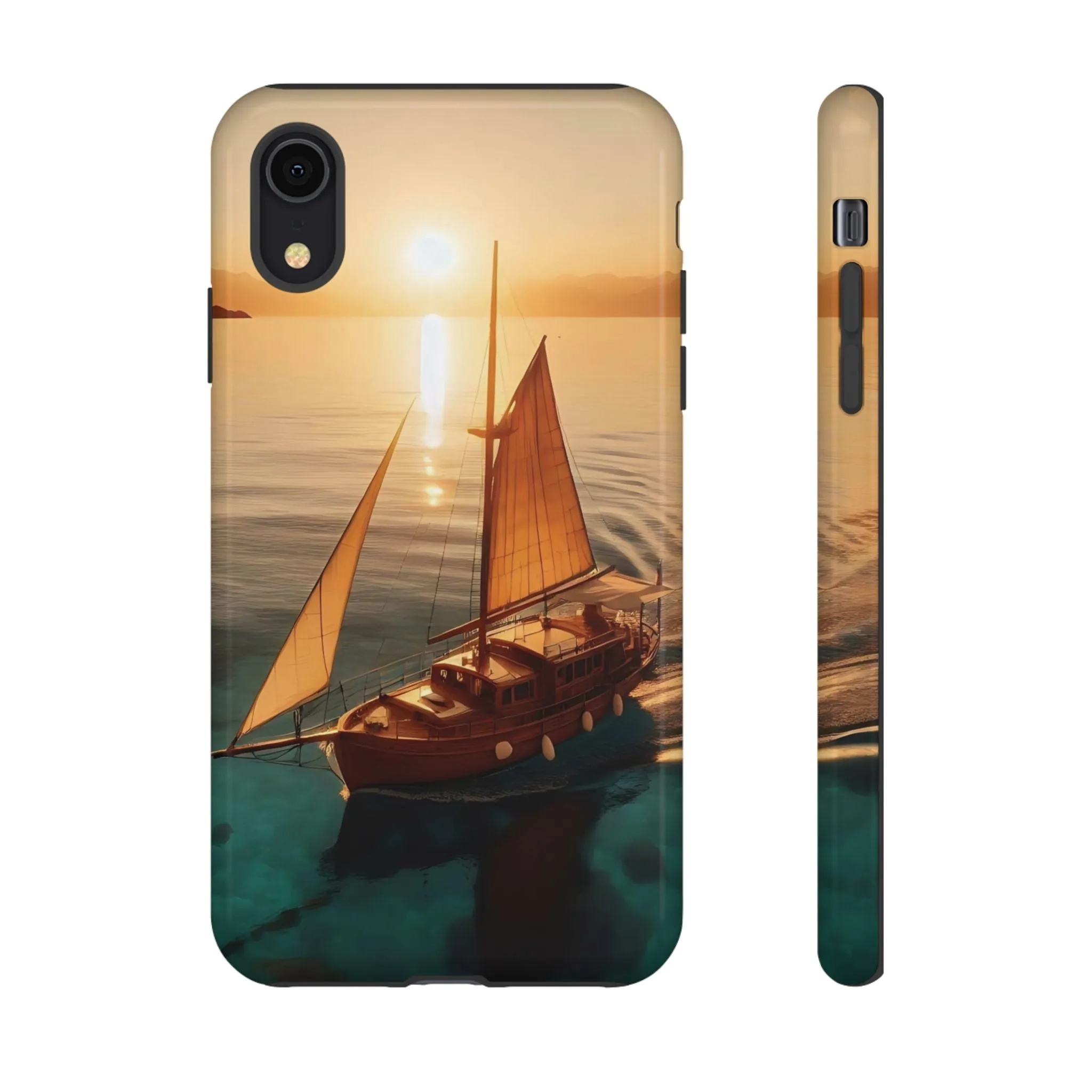 Sailing boat and sunset on a clear seaTough Cases