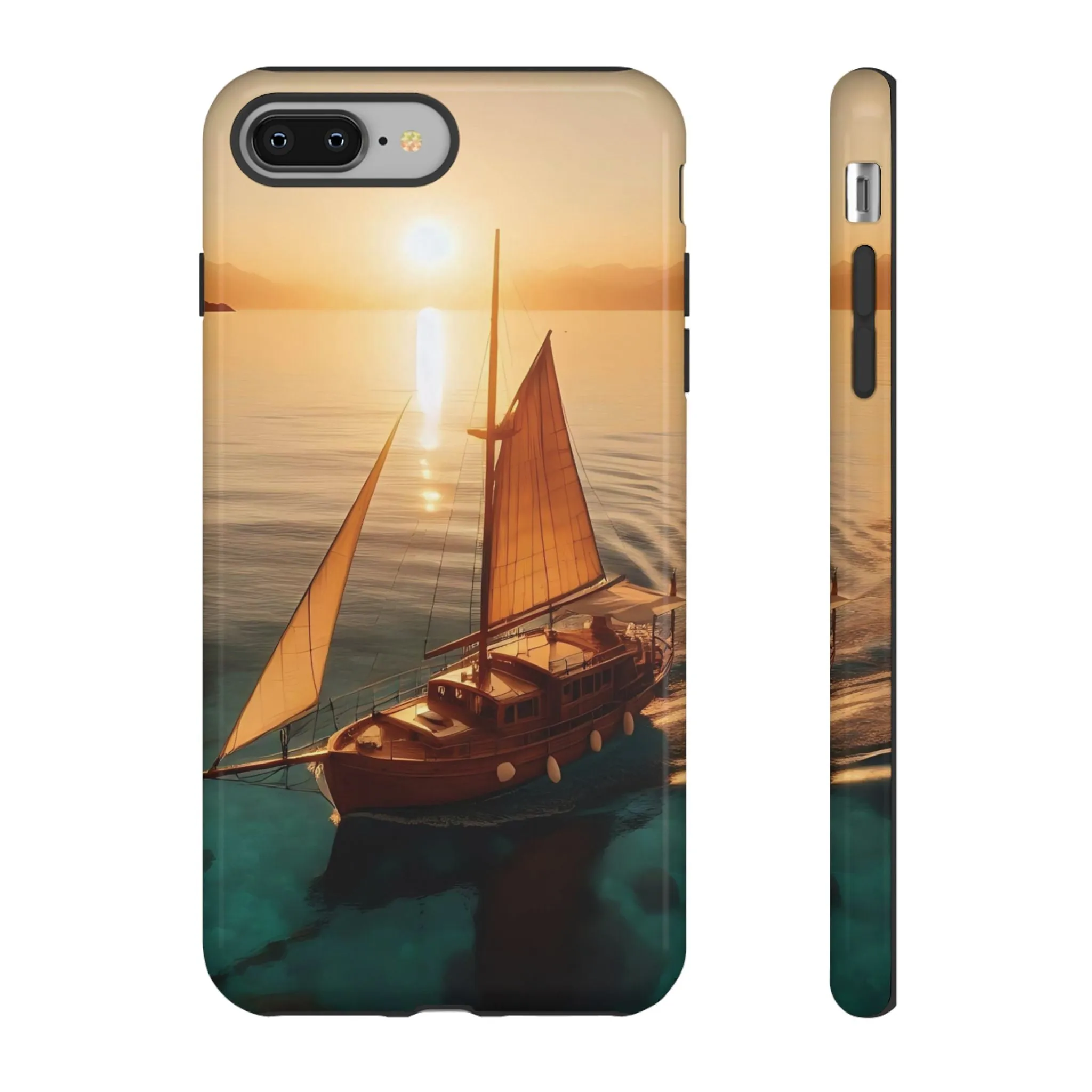 Sailing boat and sunset on a clear seaTough Cases