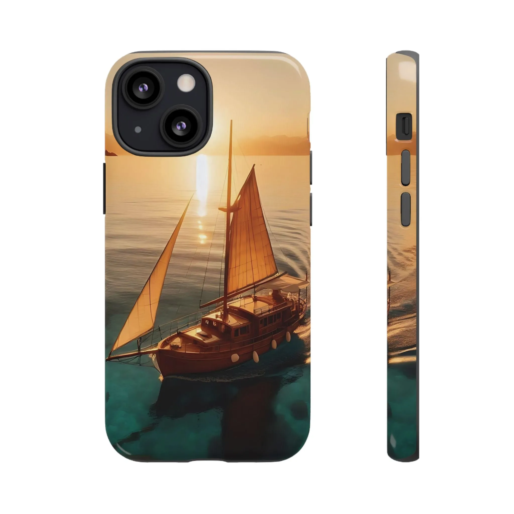 Sailing boat and sunset on a clear seaTough Cases
