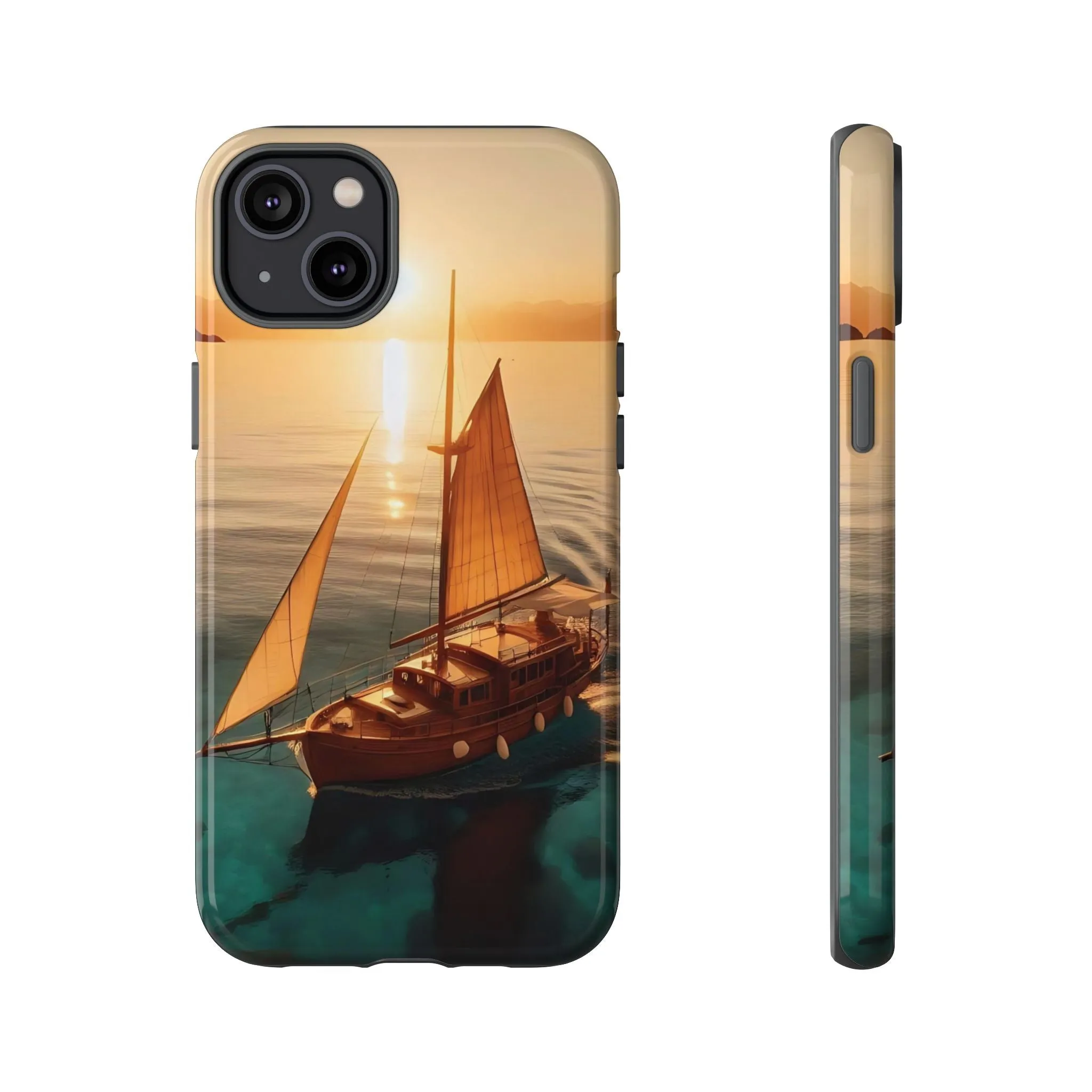 Sailing boat and sunset on a clear seaTough Cases