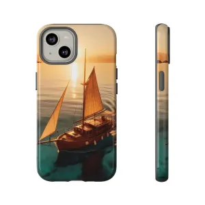 Sailing boat and sunset on a clear seaTough Cases