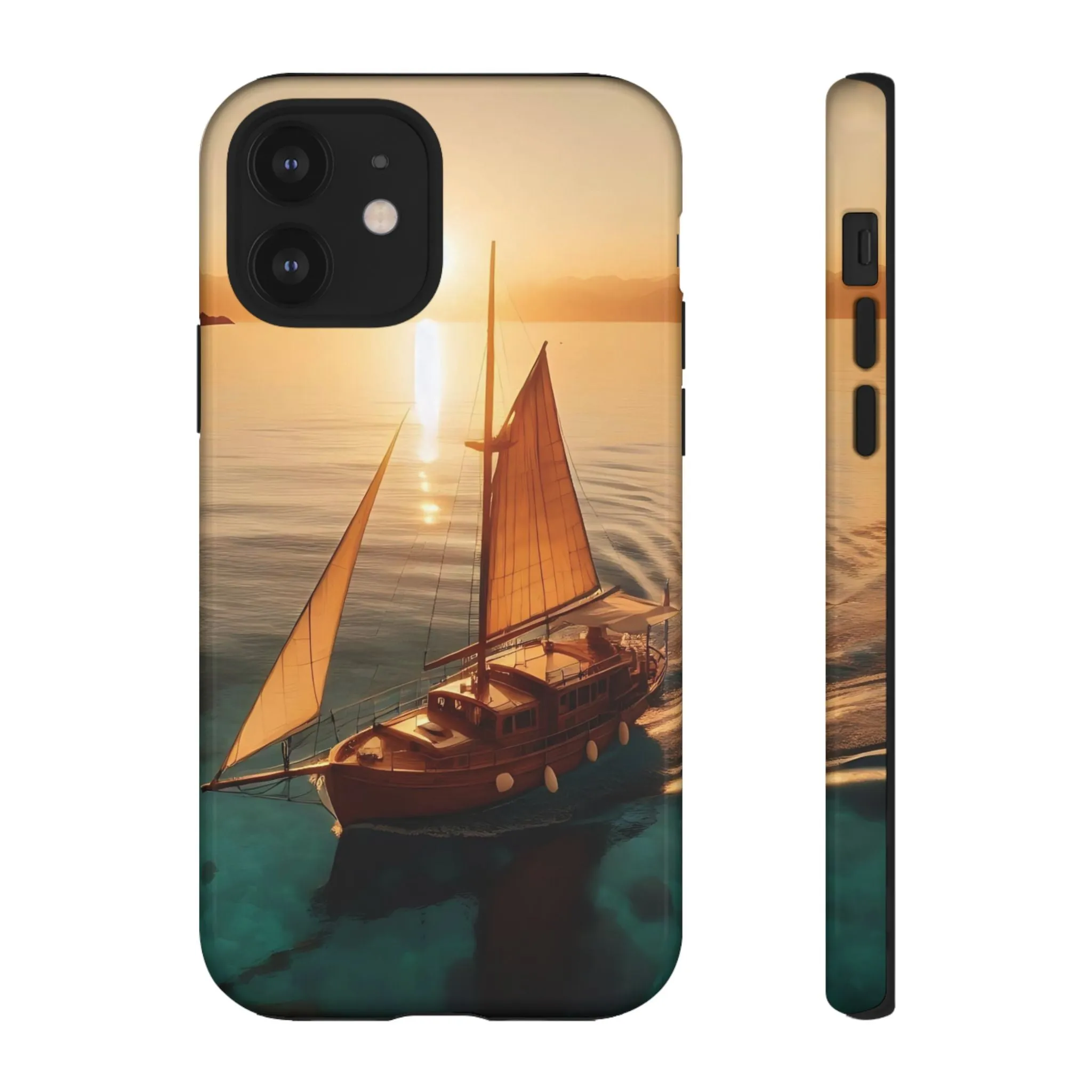 Sailing boat and sunset on a clear seaTough Cases