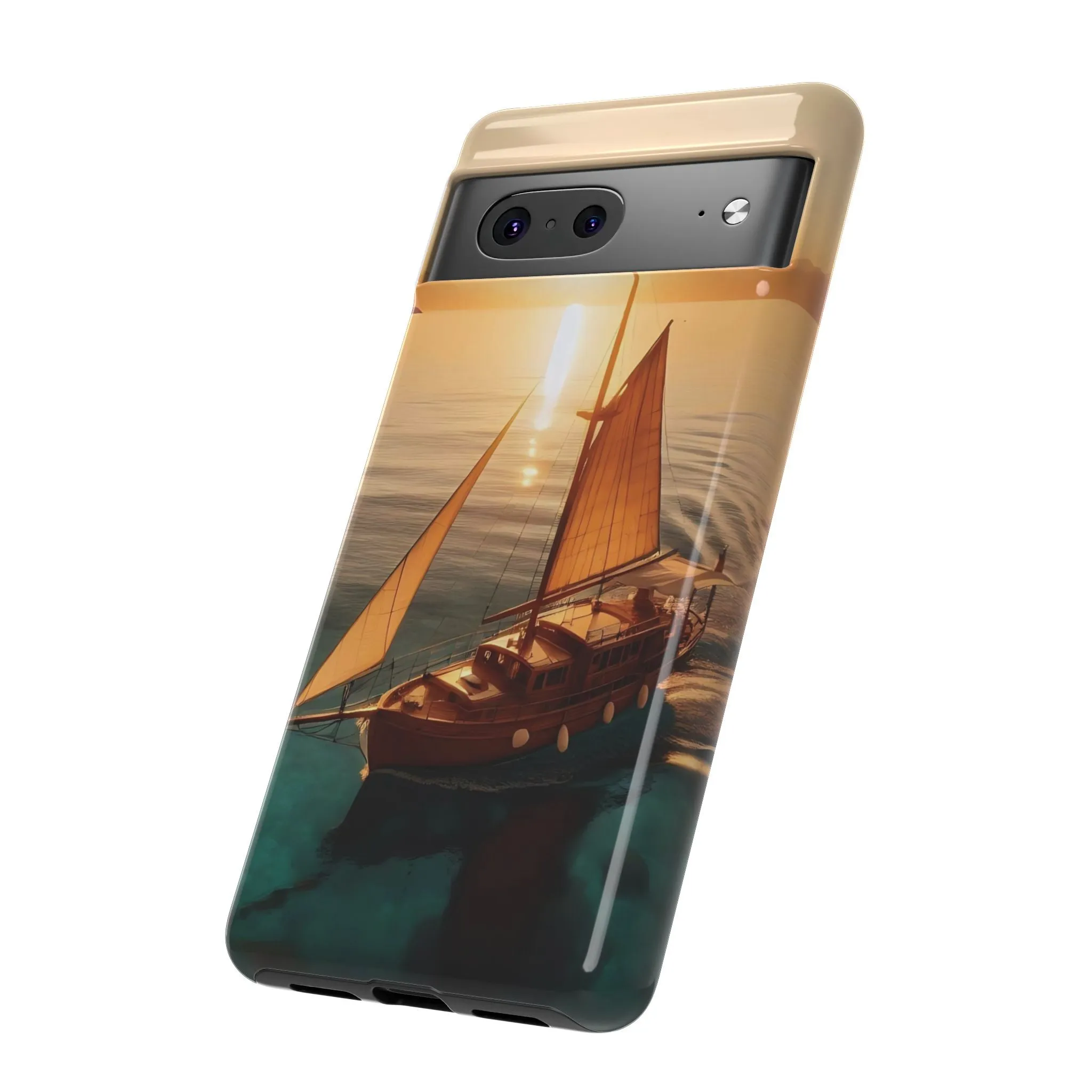Sailing boat and sunset on a clear seaTough Cases
