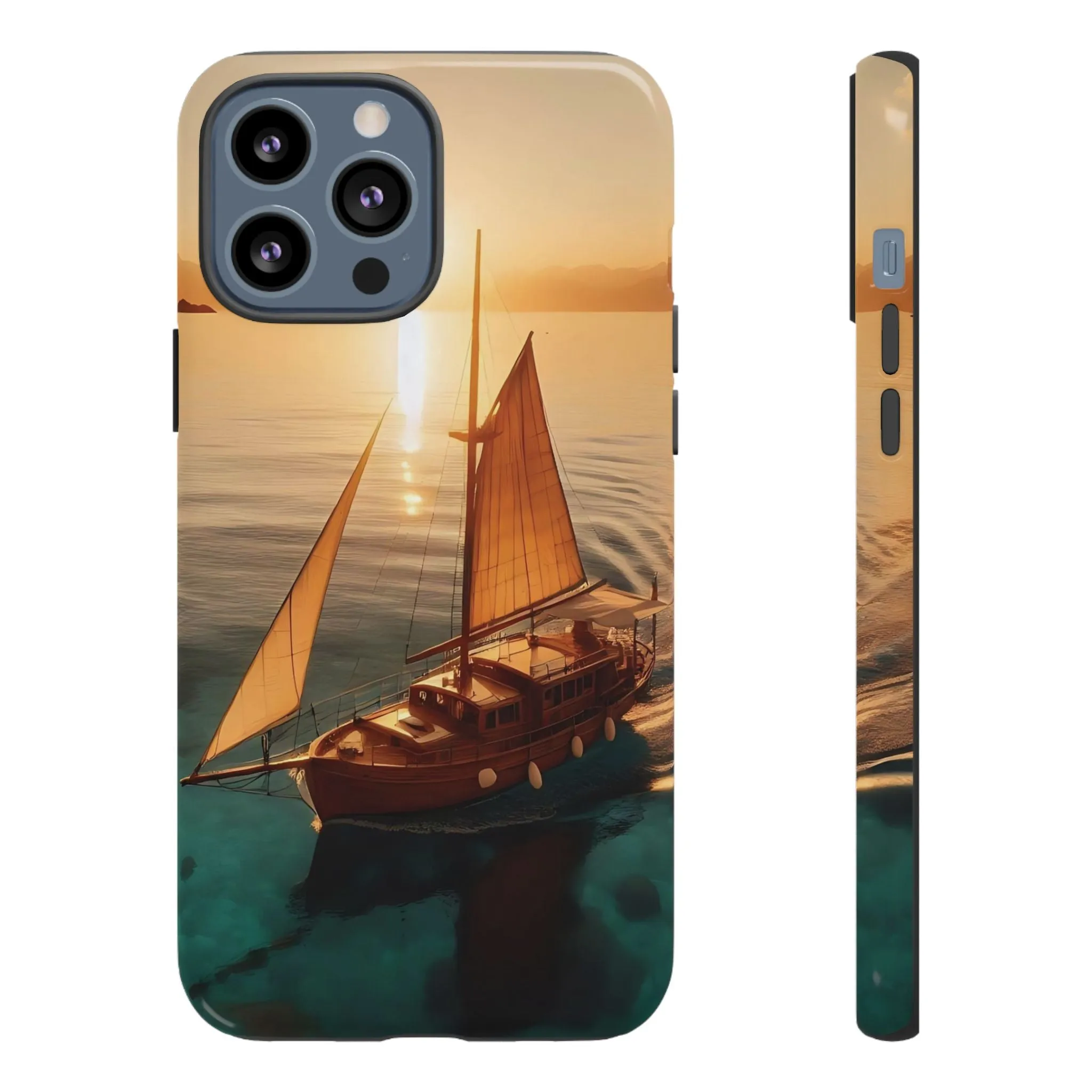 Sailing boat and sunset on a clear seaTough Cases