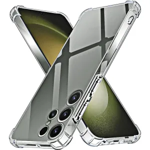 Shockproof Clear Silicone Soft Back Case For Samsung S24 S23 S22 S21 Ultra Plus Note20