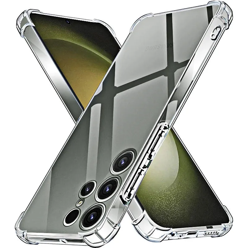 Shockproof Clear Silicone Soft Back Case For Samsung S24 S23 S22 S21 Ultra Plus Note20