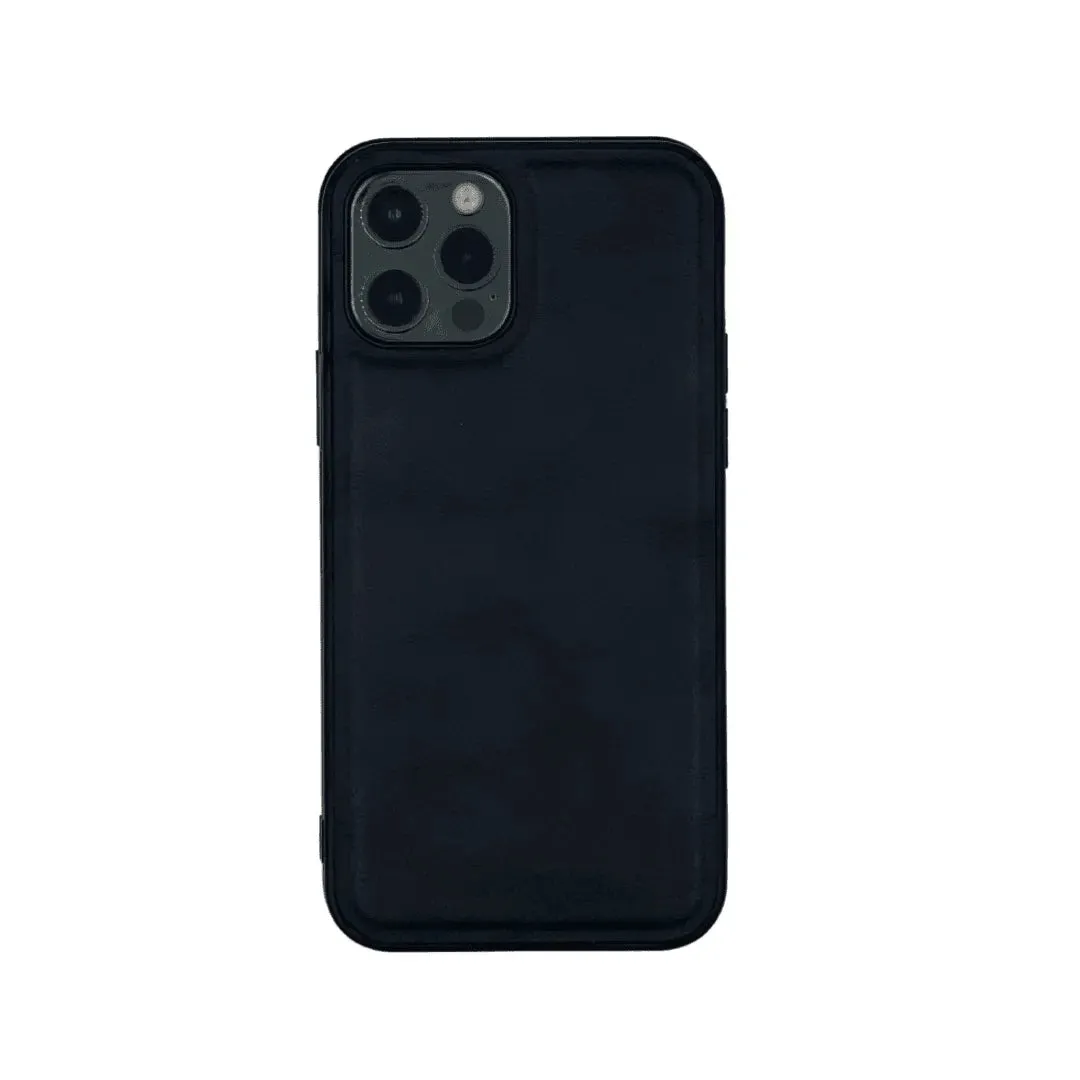 Smooth Leather Phone Case | Black & Grey