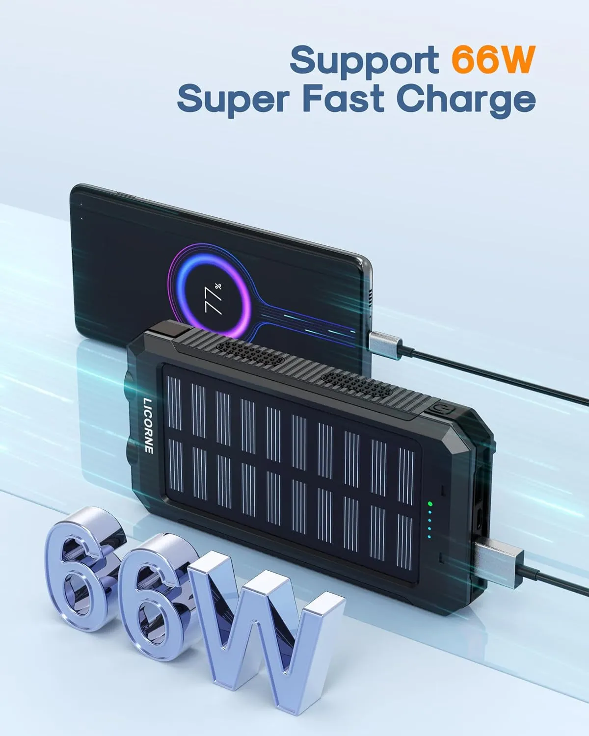 Solar Charger Power Bank - 30000Mah