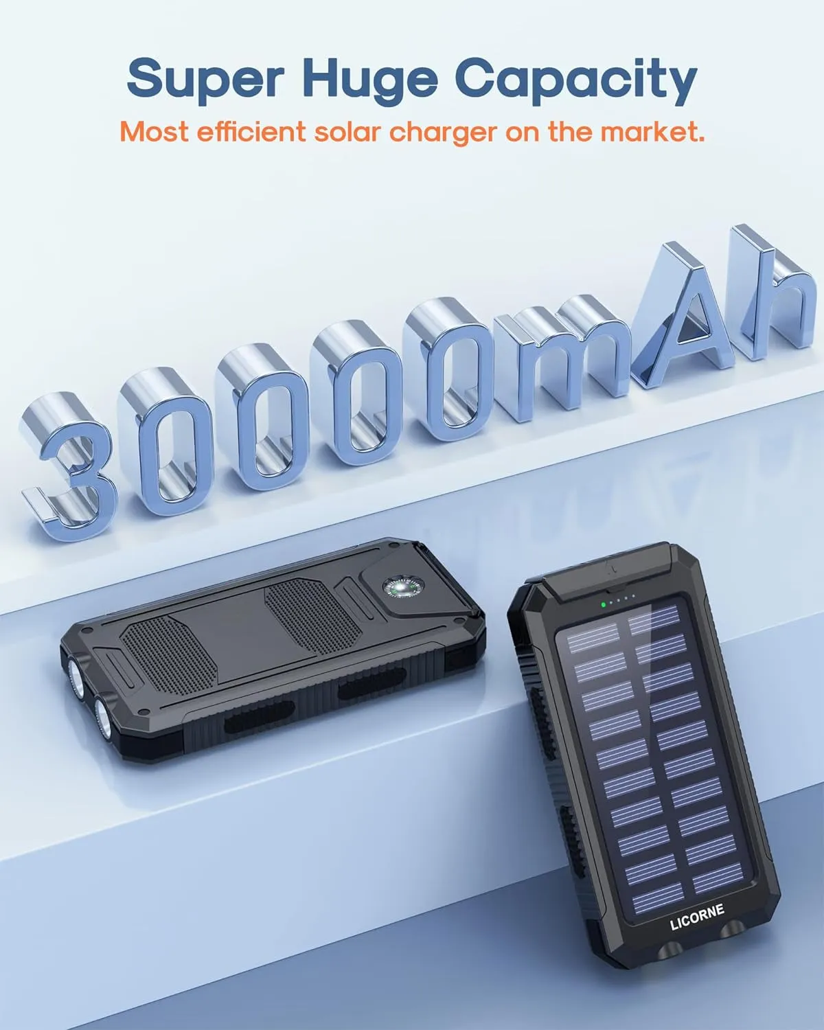 Solar Charger Power Bank - 30000Mah