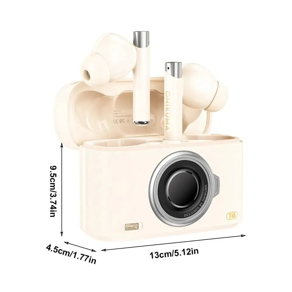 T18 Wireless Bluetooth Earbuds with Camera Style Charging Case Noise Canceling Waterproof