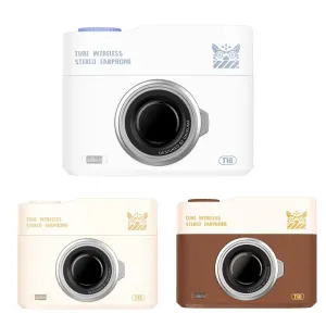 T18 Wireless Bluetooth Earbuds with Camera Style Charging Case Noise Canceling Waterproof