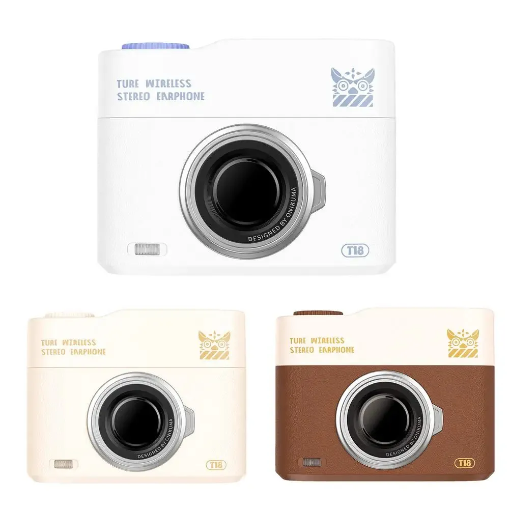 T18 Wireless Bluetooth Earbuds with Camera Style Charging Case Noise Canceling Waterproof