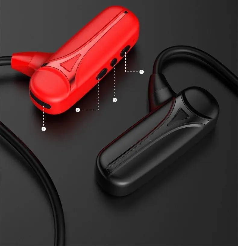 TUTT Sports Earphones Bluetooth Headphones with ENC Microphone Bone Conduction Wireless Headset for Workouts and Running, 10 Hours of Music, Casque sans fil à Conduction osseuse