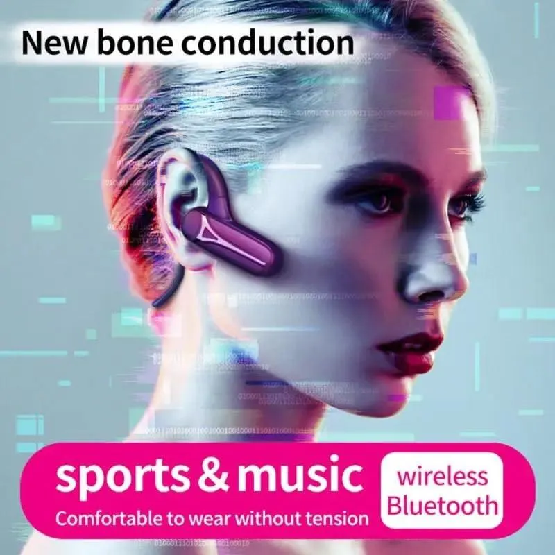 TUTT Sports Earphones Bluetooth Headphones with ENC Microphone Bone Conduction Wireless Headset for Workouts and Running, 10 Hours of Music, Casque sans fil à Conduction osseuse