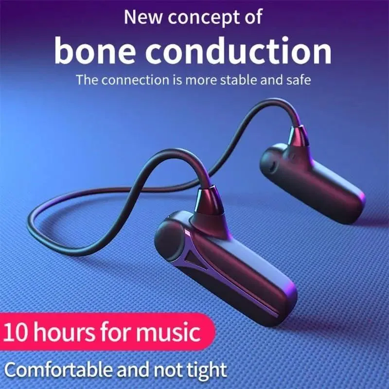 TUTT Sports Earphones Bluetooth Headphones with ENC Microphone Bone Conduction Wireless Headset for Workouts and Running, 10 Hours of Music, Casque sans fil à Conduction osseuse