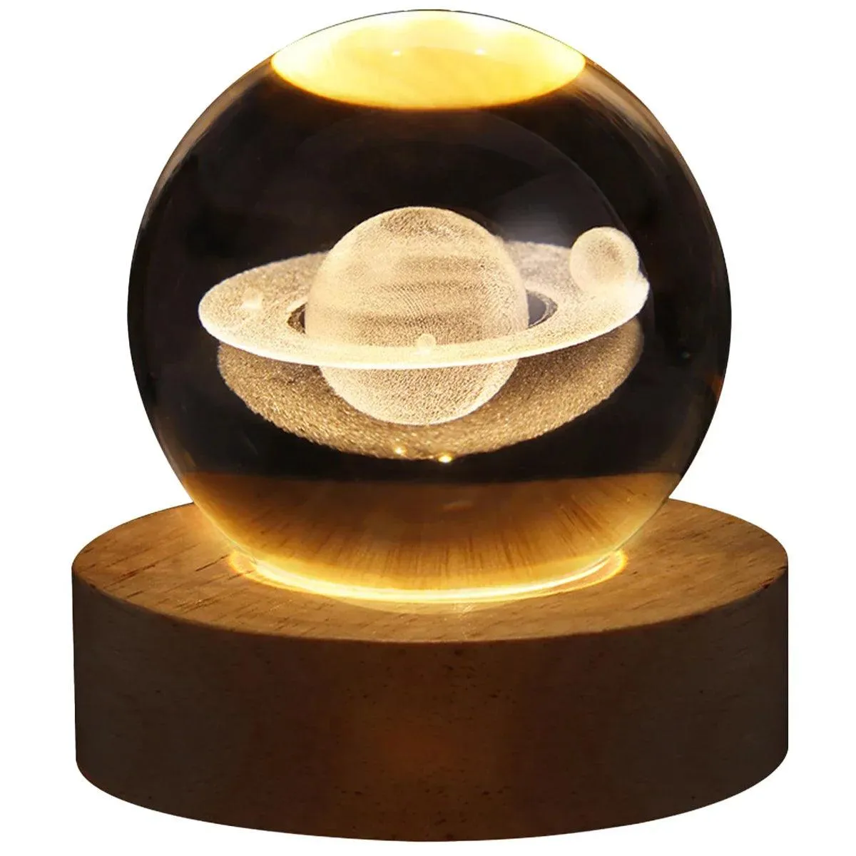 USB Galaxy Crystal Ball Night Light - 3D Moon Lamp for Kids' Room Decor