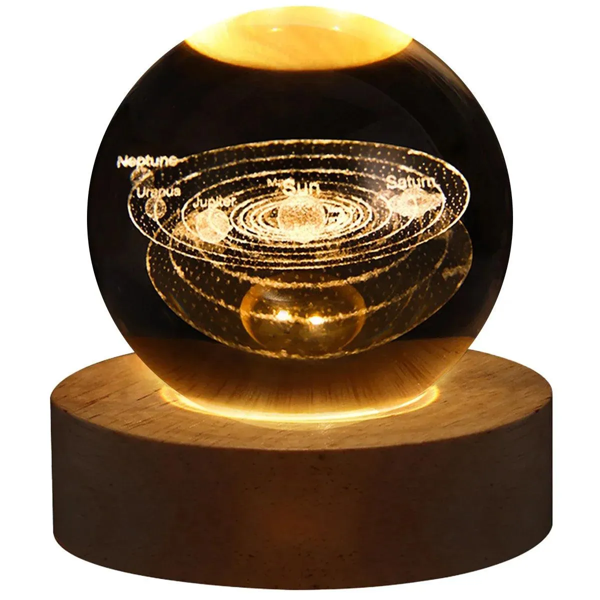 USB Galaxy Crystal Ball Night Light - 3D Moon Lamp for Kids' Room Decor