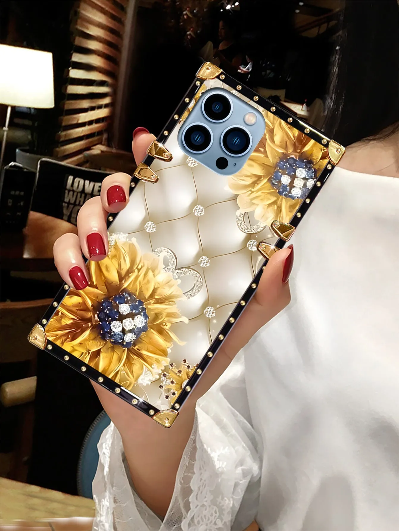 Wallet phone case|Flat Surface Geometric Sheepskin Textured Phone Case