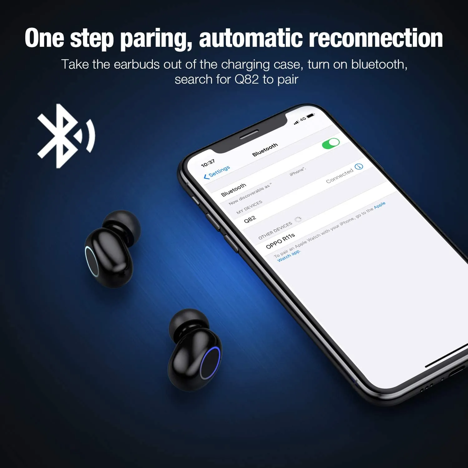Waterproof Wireless Bluetooth Earbuds in-Ear Headphones with Microphone