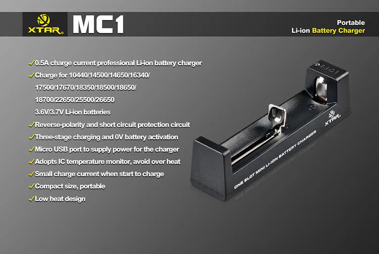 XTAR MC1 Li-ion Charger